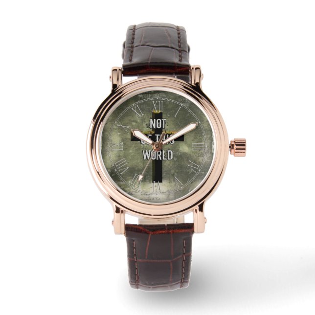 Not of This World Christian Jesus Cross Watch (Front)