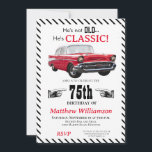 Not Old But Classic 1950s Car 70th Birthday  Invitation<br><div class="desc">This fun Not Old But Classic Old 1950's Car 70th birthday invitation for him features a vintage classic 1957 coupe.  And,  a bonus,  is that the back of this card is frameable!  Celebrate your man with this classic invitation!</div>