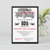 Not Old But Classic Car Funny Birthday Party Invitation (Standing Front)