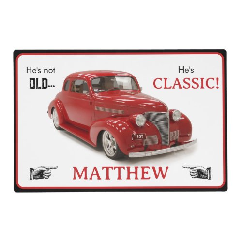 Not Old But Classic Red 1939 Coupe Age Birthday Placemat