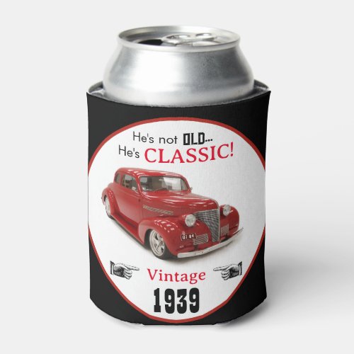 Not Old But Red Classic 1939 Coupe Vintage Year Can Cooler