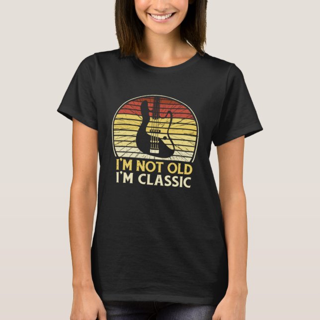 Not Old Classic Aging Graphic Acoustic Guitar T-Shirt (Front)