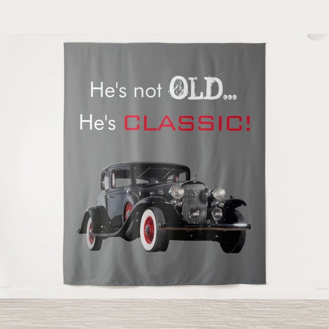 Not Old Classic Car Retro Photo Booth Backdrop (Front)