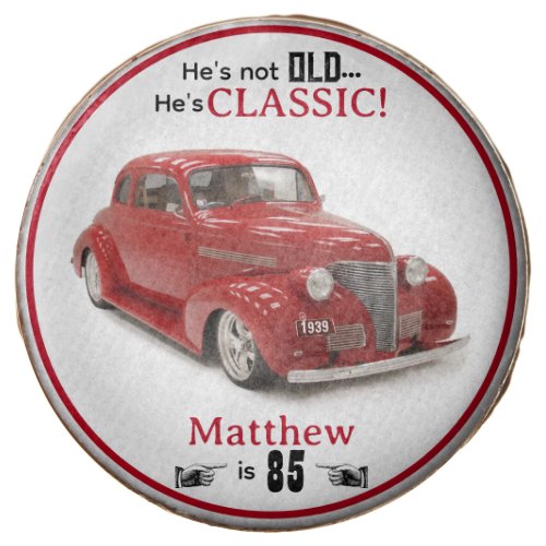 Not Old Classic Red Coupe 85th Birthday Chocolate Covered Oreo