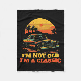 Not Old Im A Clic - Fathers Day - Vintage Car 1 Fleece Blanket