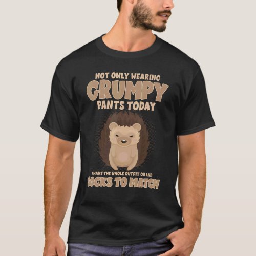 Not Only Wearing Grumpy Pants Today Funny Hedgehog T_Shirt