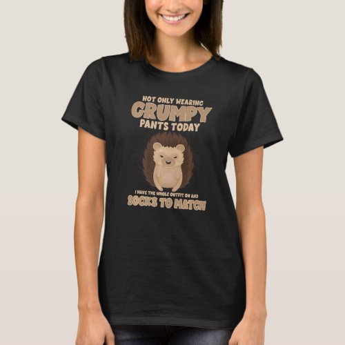 Not Only Wearing Grumpy Pants Today Funny Hedgehog T_Shirt