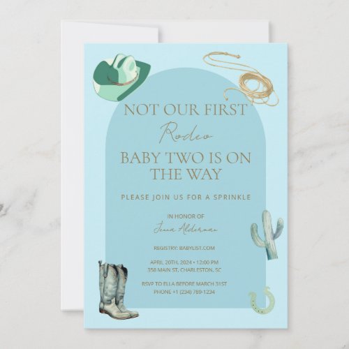 Not OurHer First Rodeo Baby Sprinkle Invitation