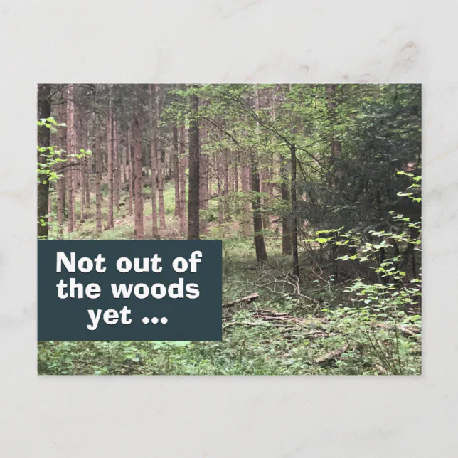 Not Out of the Woods Yet Quarantine in Nature Postcard | Zazzle