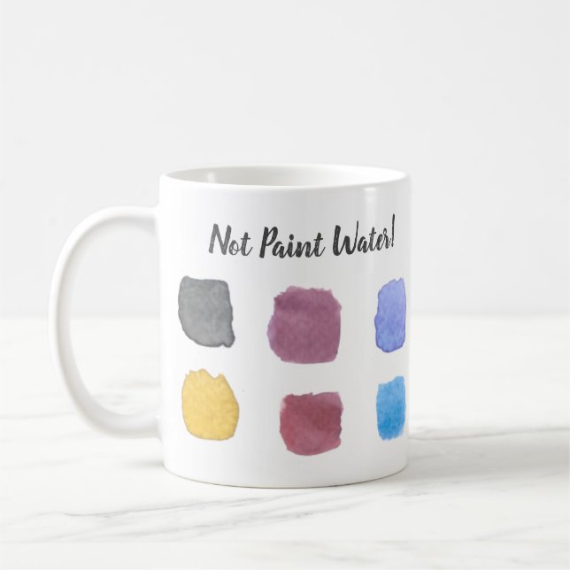 Not Paint Water Watercolor Artist Name Monogram Coffee Mug (Left)
