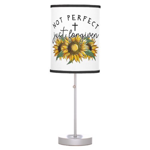 Not Perfect Just Forgiven Sunflower Christian  Table Lamp