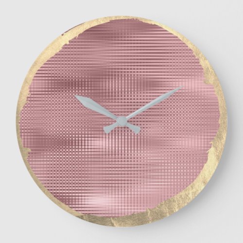 Not Perfect Minimalism Metal Gold Sepia Blush Pink Large Clock