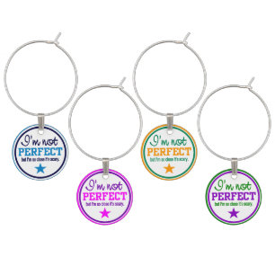 Not Perfect wine charms