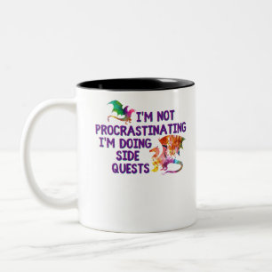 Not Procrastinating Side Quests Funny RPG Gamer Two-Tone Coffee Mug