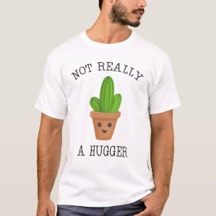 Not Really A Hugger Cute Kawaii Cactus Introvert T-Shirt