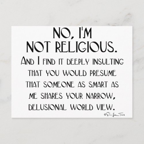 Not Religious Postcard