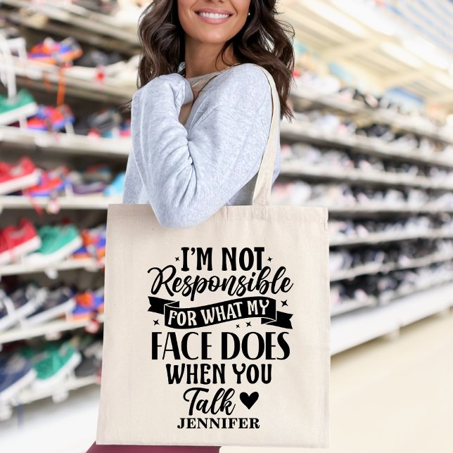 Not Responsible Funny Sarcastic Offensive Tote Bag (Creator Uploaded)