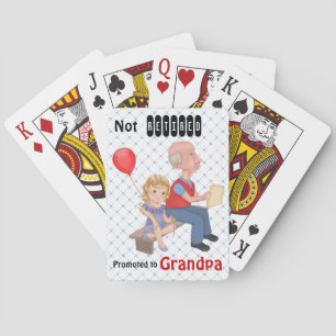 Not Retired Promoted Grandpa Poker Cards