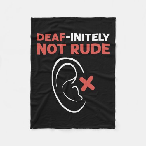 Not Rude Asl Hand Sign Language Deaf Pride  Fleece Blanket