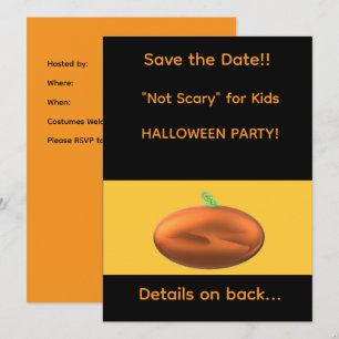 "Not Scary" Kids HALLOWEEEN PARTY Save the Date