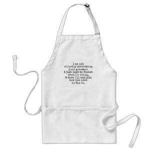 Not Silently Correcting Your Grammar Black & White Adult Apron