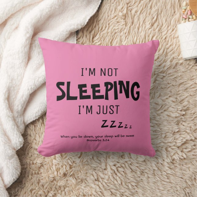 NOT SLEEPING JUST Funny Throw Pillow (Blanket)
