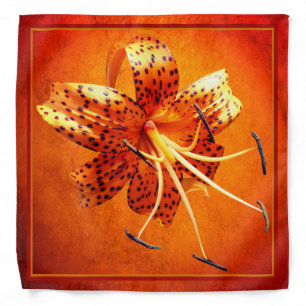 "Not So Bashful" Tiger Lily Bandana Handkerchief
