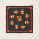 "Not So Bashful" Tiger Lily Square Chiffon Scarf<br><div class="desc">"Not So Bashful" Tiger Lilies Lily Square Chiffon Scarf. Optional Monogram Designed.  They will love this beautiful Tiger Lily Scarf.  Colors in the scarf are black,  orange,  red,  gold and yellow.  Design by Claudine Boerner,  2018 All Rights Reserves.</div>