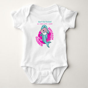 Not So Innocent Shark Dressed As Dolphin Baby Gift Baby Bodysuit