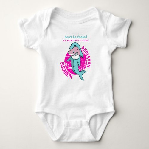 Not So Innocent Shark Dressed As Dolphin Baby Gift Baby Bodysuit