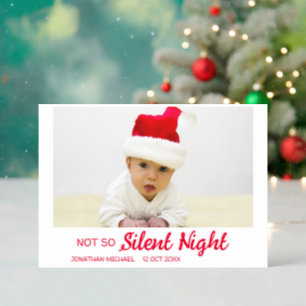 Not So Silent Night Baby Christmas Letterpress Photo Cards