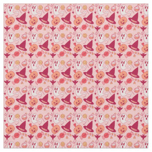 Not So Spooky Pink Halloween Cute Ghosts Repeat Fabric