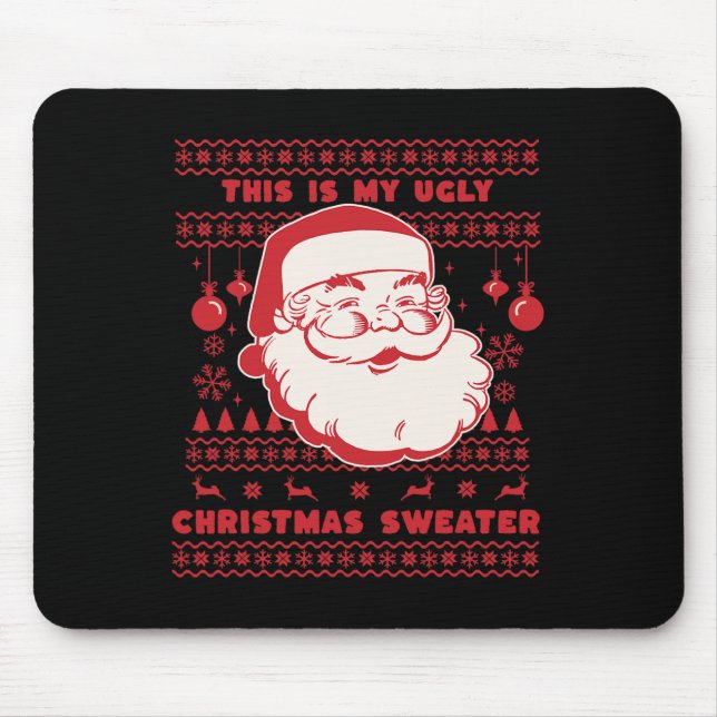 Not So Ugly Christmas Santa Xmas Family Mouse Pad (Front)