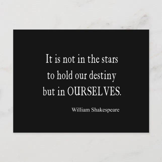 Not Stars Destiny But Ourselves Shakespeare Quote Postcard Zazzle