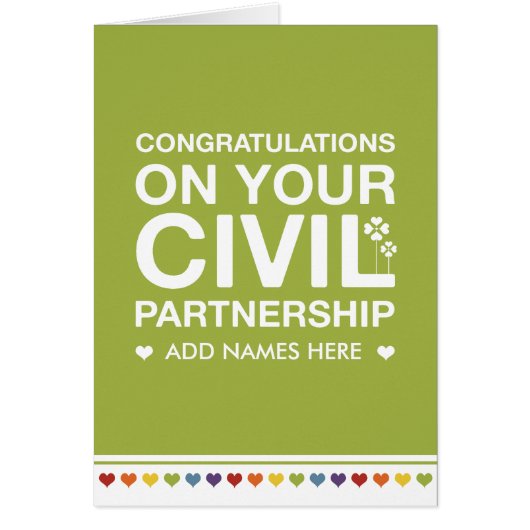 Not Straight Design Civil Partnership Card (Front)