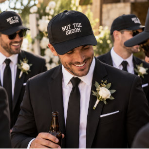 'Not The Groom' Funny Gift Wedding Photographs Embroidered Baseball Cap