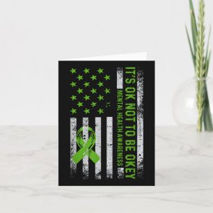 Not To Be Okey Us American Flag Mentals Health Awa Card