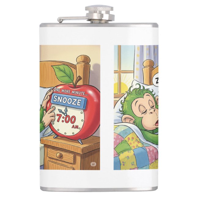 Not Today, Alarm – Sleepy Monkey Mode 💤🙈 Flask (Front)