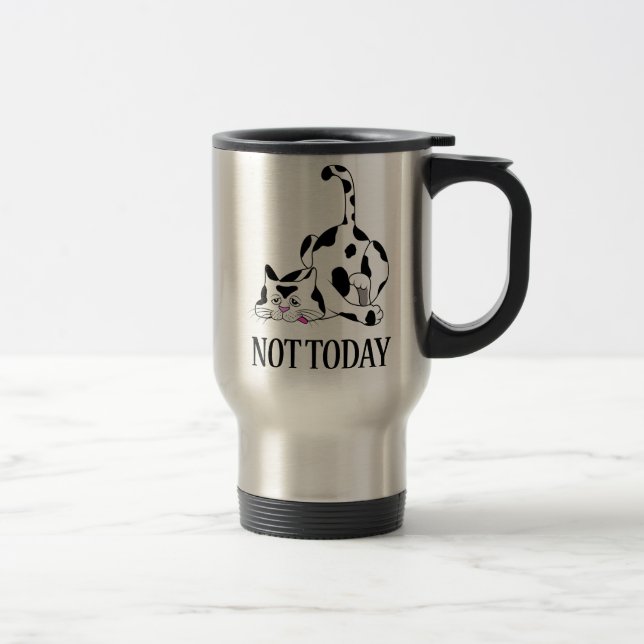 NOT TODAY CAT, Funny Cat Gift, Ew People Travel Mug (Right)