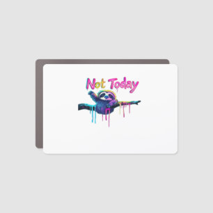 Not Today � Colorful Sloth Neon Artwork Classic T- Car Magnet