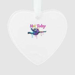 Not Today � Colorful Sloth Neon Artwork Classic T- Ornament