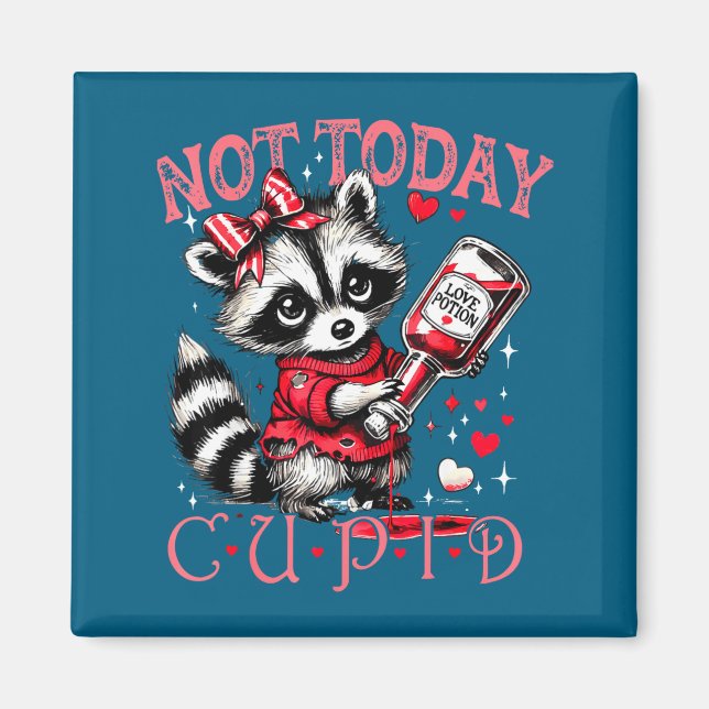Not Today Cud Funny Raccoon Valentines Day Cute Ki Magnet (Front)