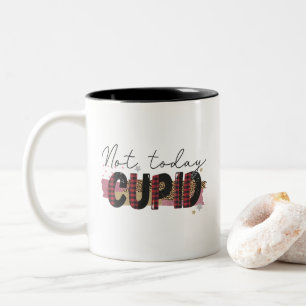 Not Today Cupid Funny Galentine's Two-Tone Coffee Mug