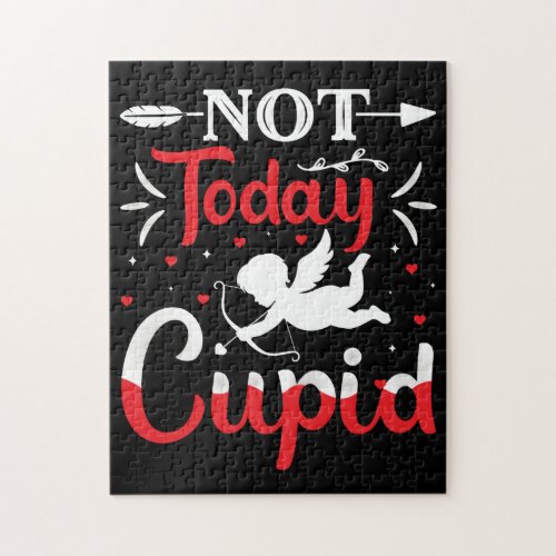 Not Today Cupid Funny Valentines Day Jigsaw Puzzle