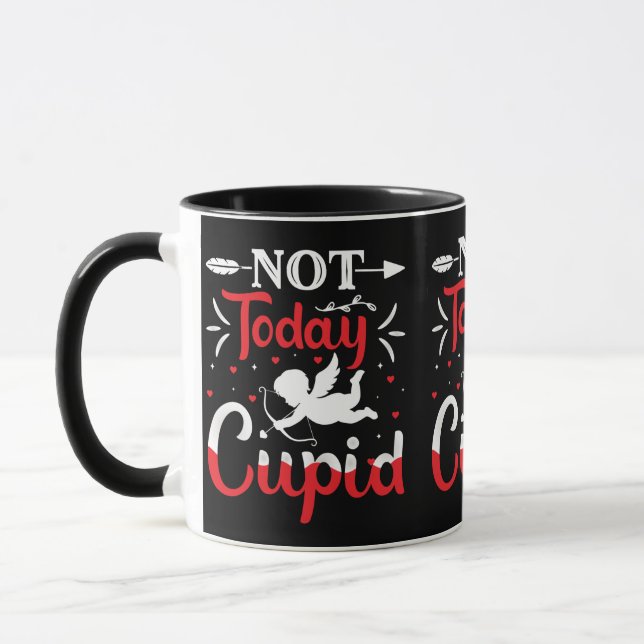 Not Today Cupid Funny Valentine's Day Mug (Left)