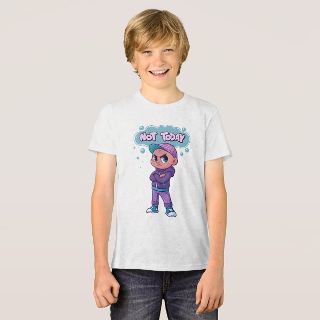 Not Today" Funny Mood T-Shirt Tri-Blend Shirt (Front Full)