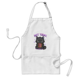 Not Today Grumpy Cat Coffee Lover Cute Funny Cat D Adult Apron