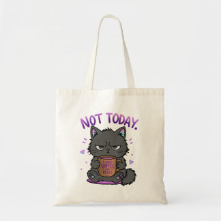 Not Today Grumpy Cat Coffee Lover Cute Funny Cat D Tote Bag
