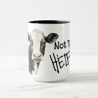 Not today heifer black and white cow mug
