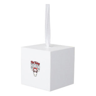 Not Today Heifer Funny Cow Vintage Vector Design_1 Cube Ornament